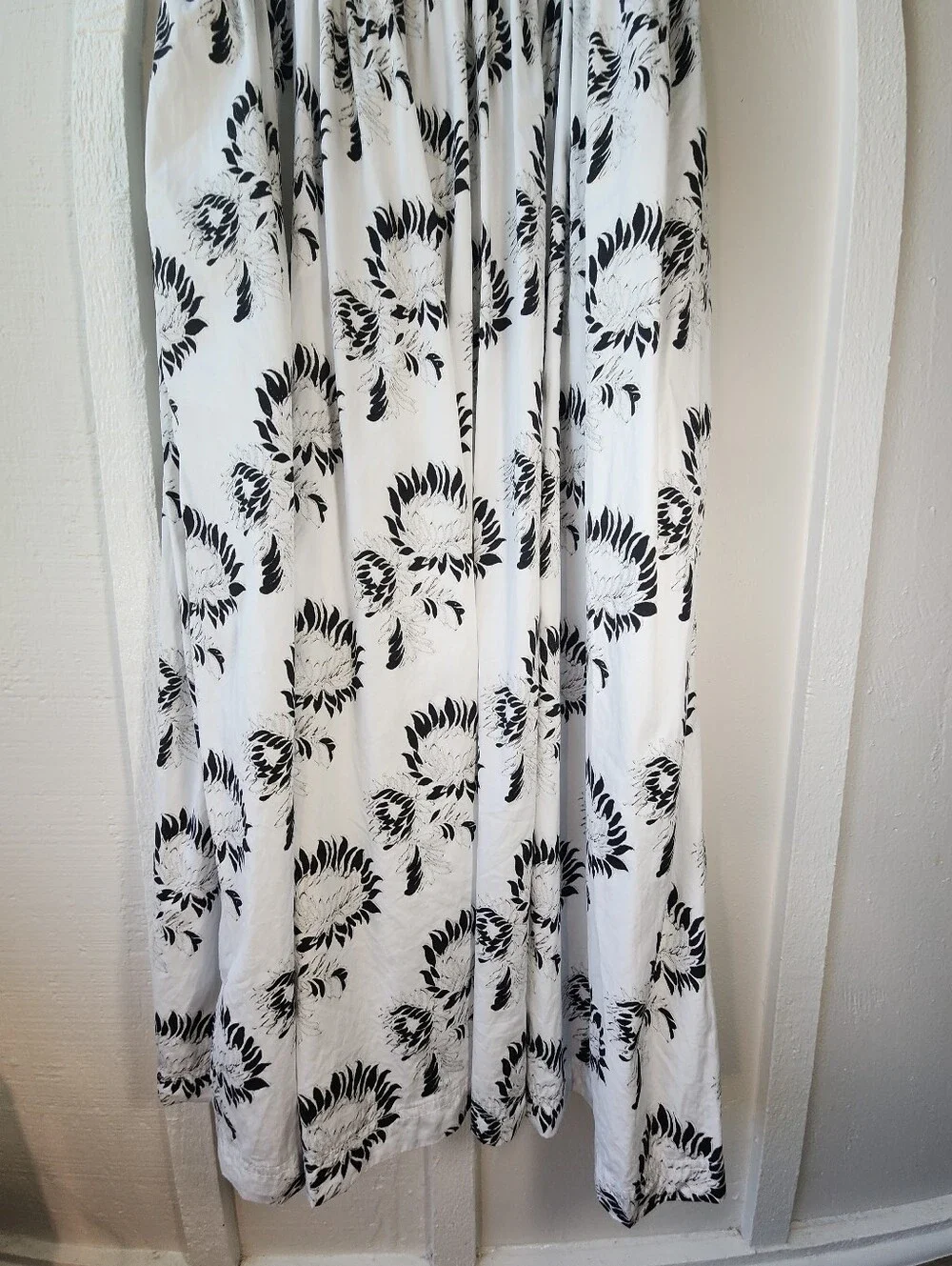 Madewell Peony Smocked Cotton Midi Sundress Graphic Sunflowers White Size Large